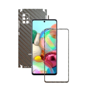 Folie Protectie Carbon Skinz pentru Samsung Galaxy A51 - Carbon Gri Argintiu 360 Cut, Skin Adeziv Full Body Cover pentru Rama Ecran, Carcasa Spate si Laterale Folie Protectie Carbon Skinz pentru Samsung Galaxy A51 - Carbon Gri Argintiu 360 Cut, Skin Adeziv Full Body Cover pentru Rama Ecran, Carcasa Spate si Laterale