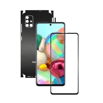 Folie Protectie Carbon Skinz pentru Samsung Galaxy A51 - Negru Mat 360 Cut, Skin Adeziv Full Body Cover pentru Rama Ecran, Carcasa Spate si Laterale Folie Protectie Carbon Skinz pentru Samsung Galaxy A51 - Negru Mat 360 Cut, Skin Adeziv Full Body Cover pentru Rama Ecran, Carcasa Spate si Laterale
