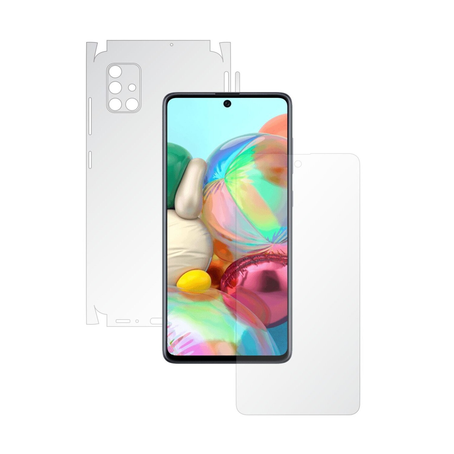 Folie Full Body Invisible Skinz UHD AutoRegeneranta pentru Samsung Galaxy A51 - Folie Protectie Siliconica Ultra-Clear cu taiere 360 Cut pentru Ecran, Carcasa Spate si Laterale, Skin Adeziv Transparent