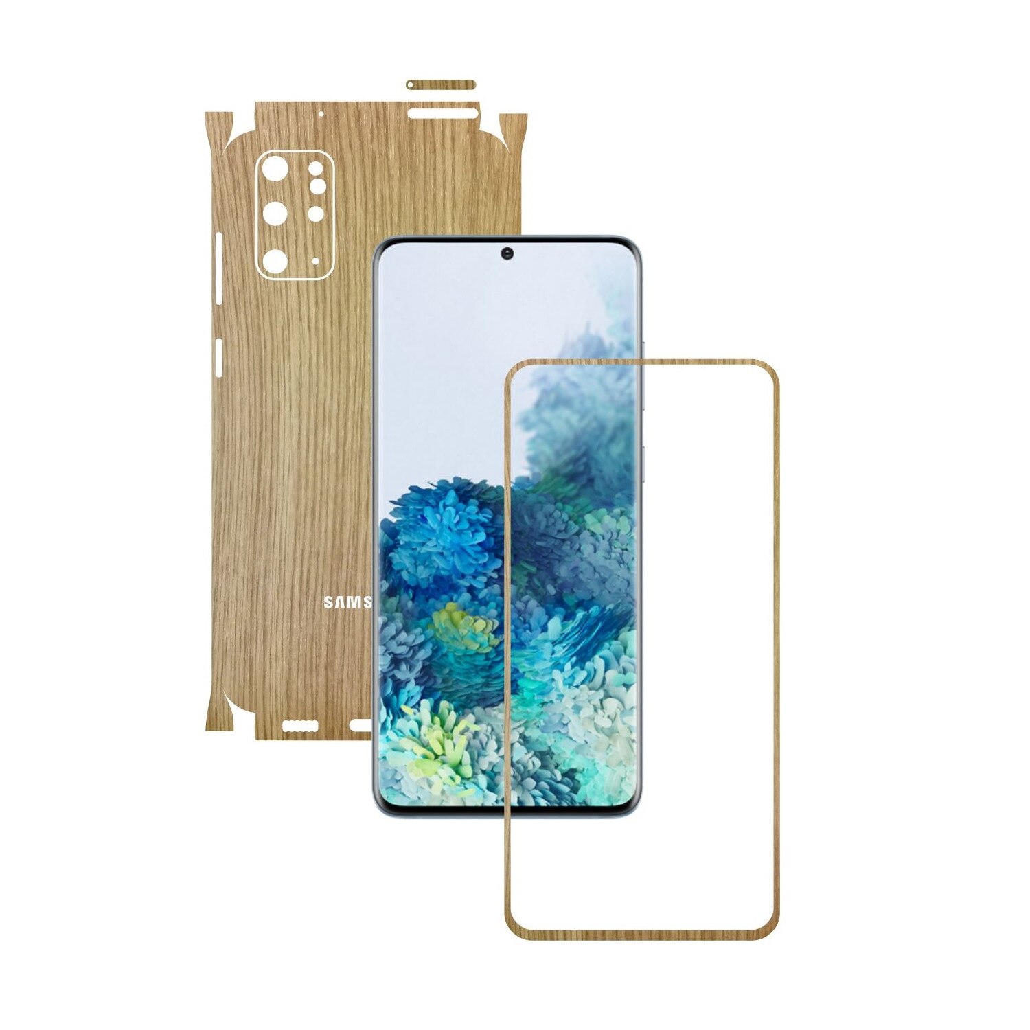 Folie Protectie Carbon Skinz pentru Samsung Galaxy S20+ Plus, (5G) - Lemn Stejar 360 Cut, Skin Adeziv Full Body Cover pentru Rama Ecran, Carcasa Spate si Laterale