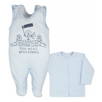 Compleu 2 piese salopeta si bluza pentru baieti Koala Miasteczko 3777, Albastru, 68 cm Compleu 2 piese salopeta si bluza pentru baieti Koala Miasteczko 3777, Albastru, 68 cm