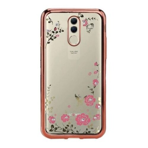 Husa spate DIAMOND FLOWER - Xiaomi Mi Note 10/Note 10 Pro roz-gold