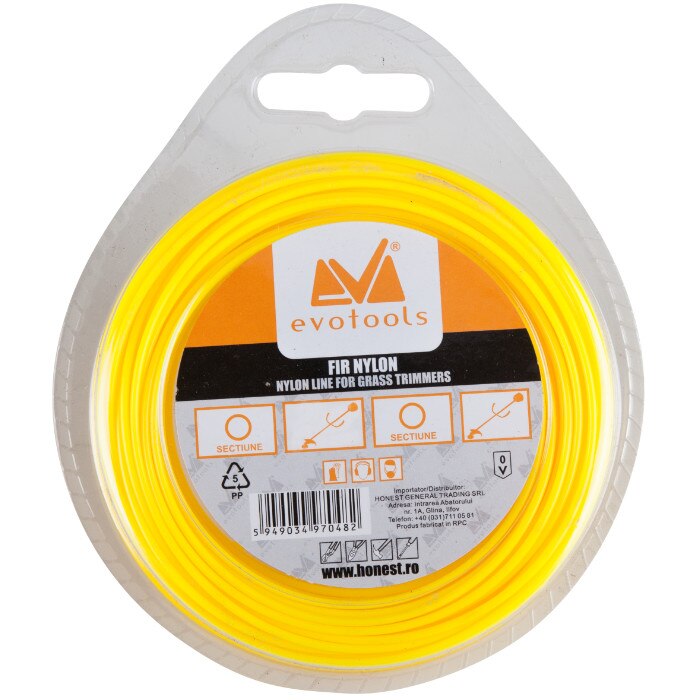 Fir Nylon Rotund pentru Trimmer/Motocoasa, 3mm x 15m, EvoTools