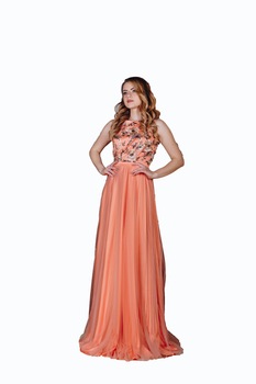 rochie de seara gala culoare corai broderie de lux captusita m 40 ro imagen 11_0_
0