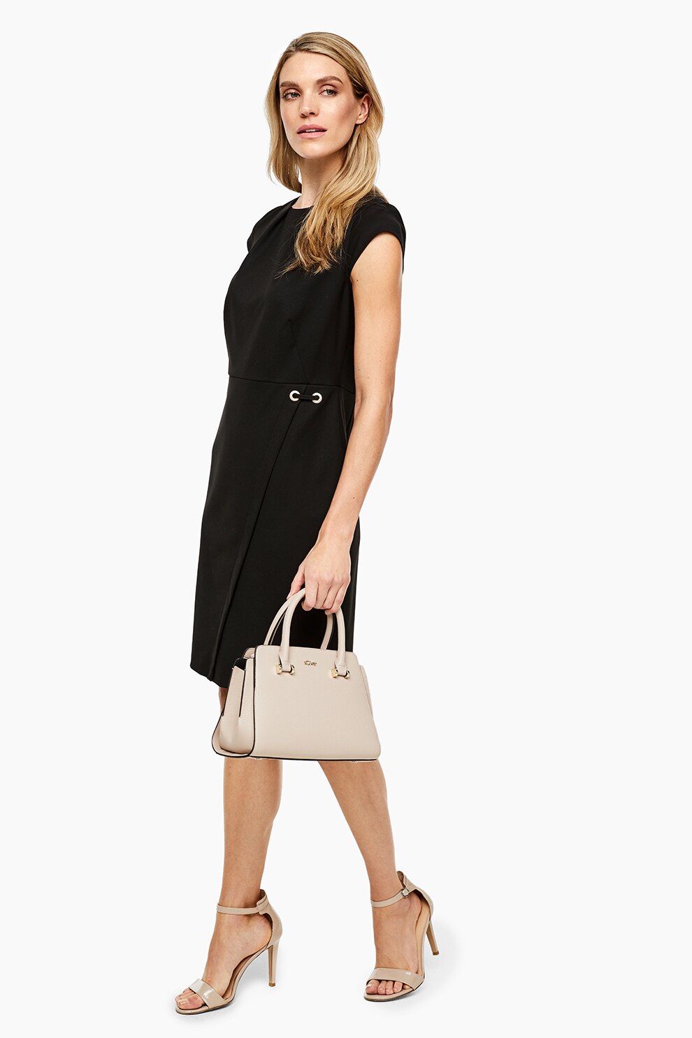 s.Oliver, Rochie dreapta cu slit pe partea din spate, Negru, M