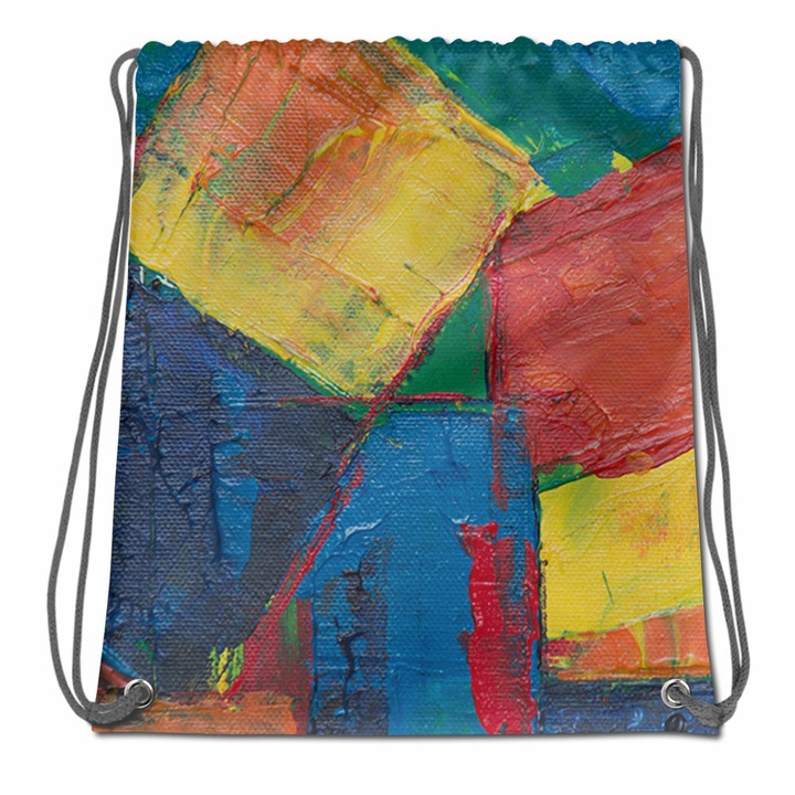 Rucsac ArtWear Abstract Patrate Colorate 1, Decoratiuni, 38 x 48 cm