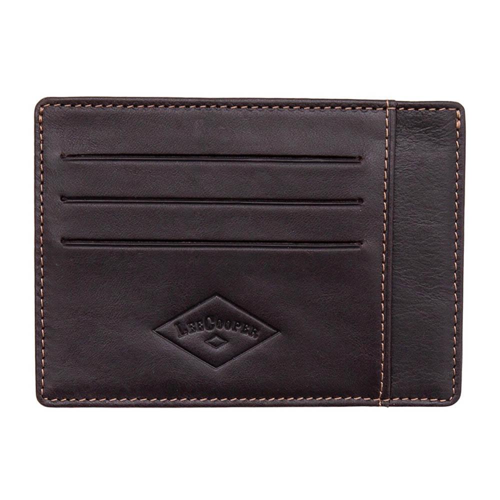 Port card barbati din piele naturala Lee Cooper EF-POB004, Negru