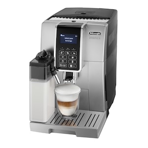 Espressor automat De’Longhi Dinamica ECAM 350.55.SB, 1450W, 15 bar, carafa pentru lapte, sistem LatteCrema, rasnita cu 13 setari, negru/ argintiu