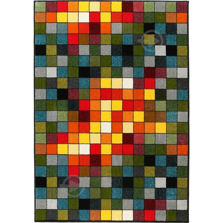 Covor Modern, Kolibri Patratele 11161, Multicolor, 80x150 cm, 2300 gr/mp