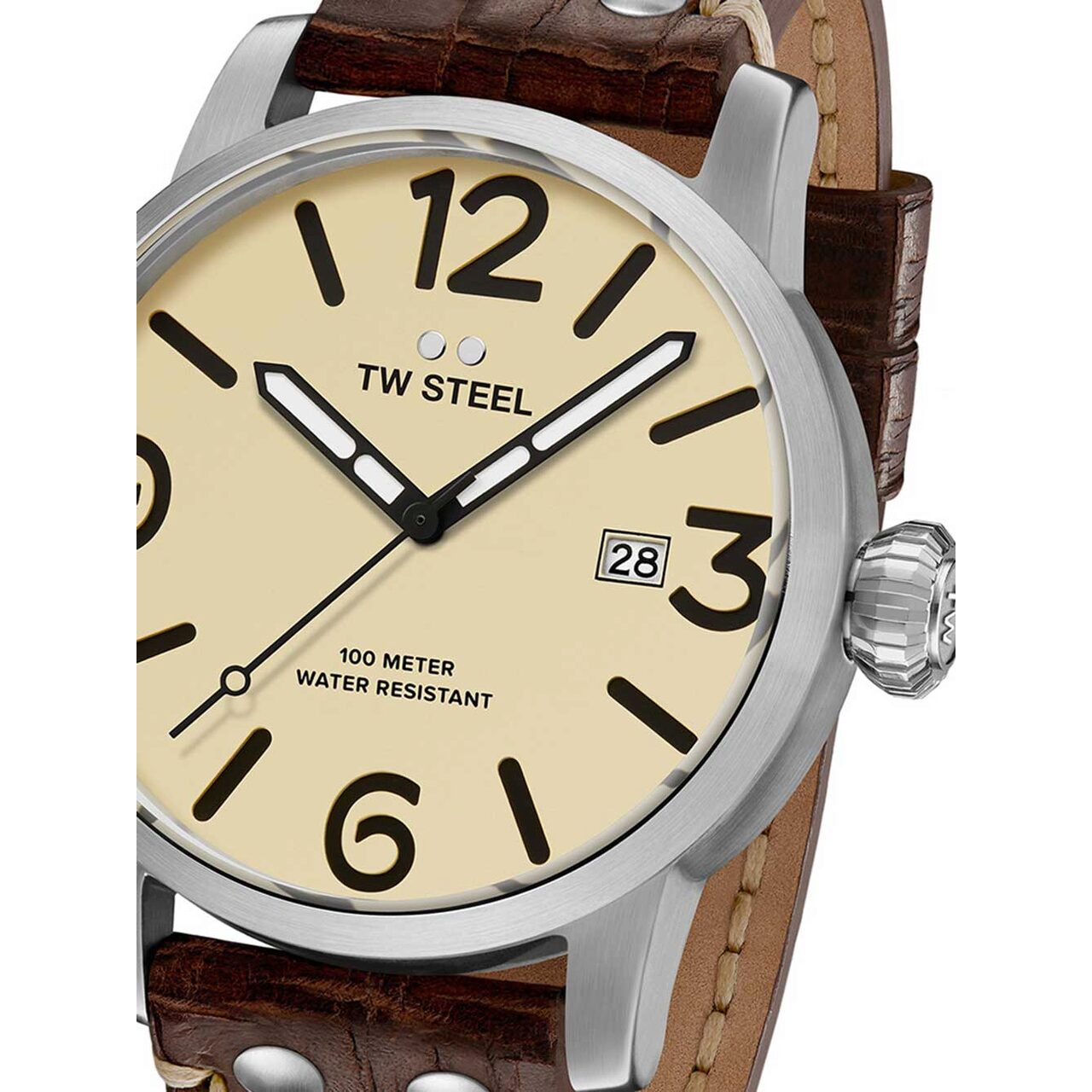 Ceas barbatesc TW-Steel MS21 Maverick 45mm, 10ATM, Argintiu
