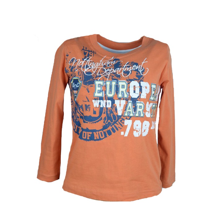 Bluza cu maneca lunga pentru baieti Wendee DS101126-1P-110, Portocaliu 3537