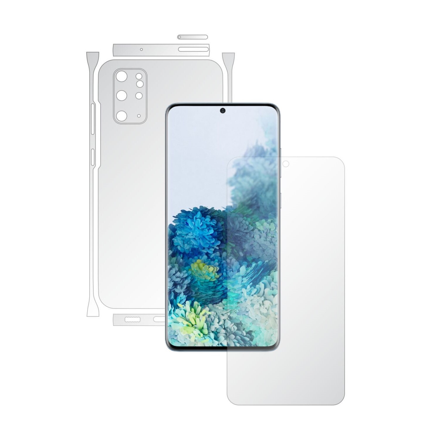 Folie Full Body Invisible Skinz HD pentru Samsung Galaxy S20+ Plus, (5G) - Folie Protectie Siliconica Ultra-Clear cu taiere Split Cut pentru Ecran, Carcasa Spate si Laterale, Skin Adeziv Transparent