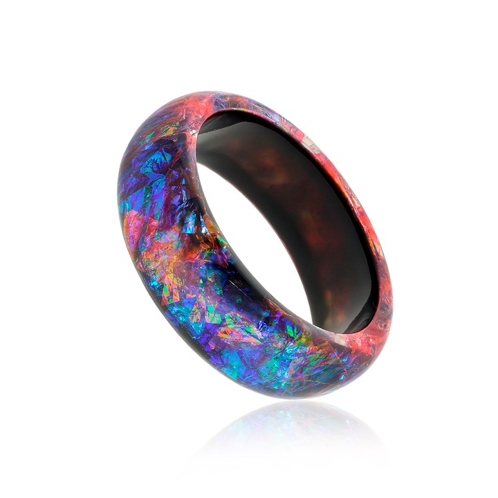 Bratara Bangle din rasina, AMO.RESIN, Albastru electric/Albastru royal/Albastru indigo/Albastru/Aramiu/Albastru multicolor