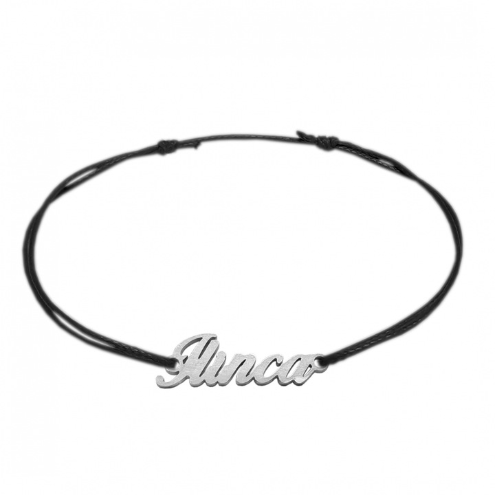 Bratara din snur personalizata cu nume ILINICA din argint reglabila 9455100 Dras