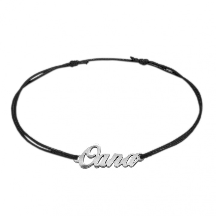 Bratara din snur personalizata cu nume OANA din argint reglabila 9433100 Dras
