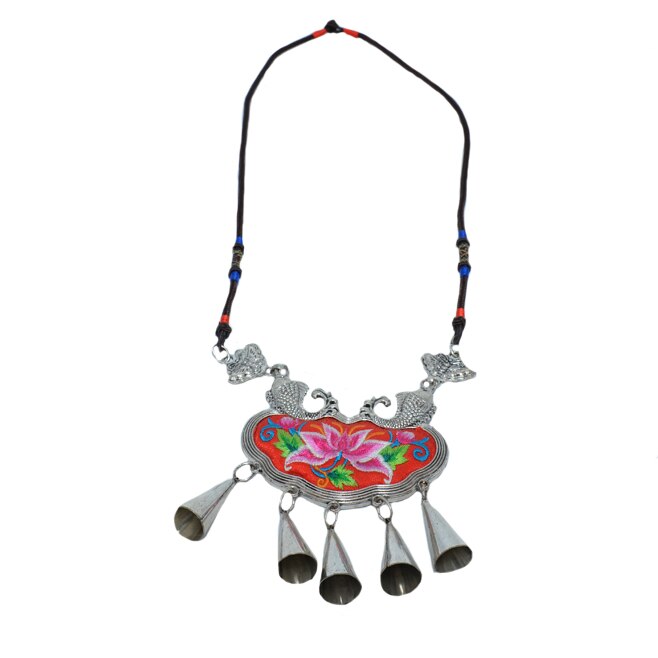 Colier modern cu aspect original, snur subtire cu pandantiv mare,D&J Exclussive,rosu