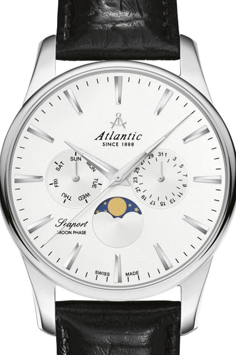 Часовник Atlantic, Кварцов, Фази на луната, Черен/Сребрист