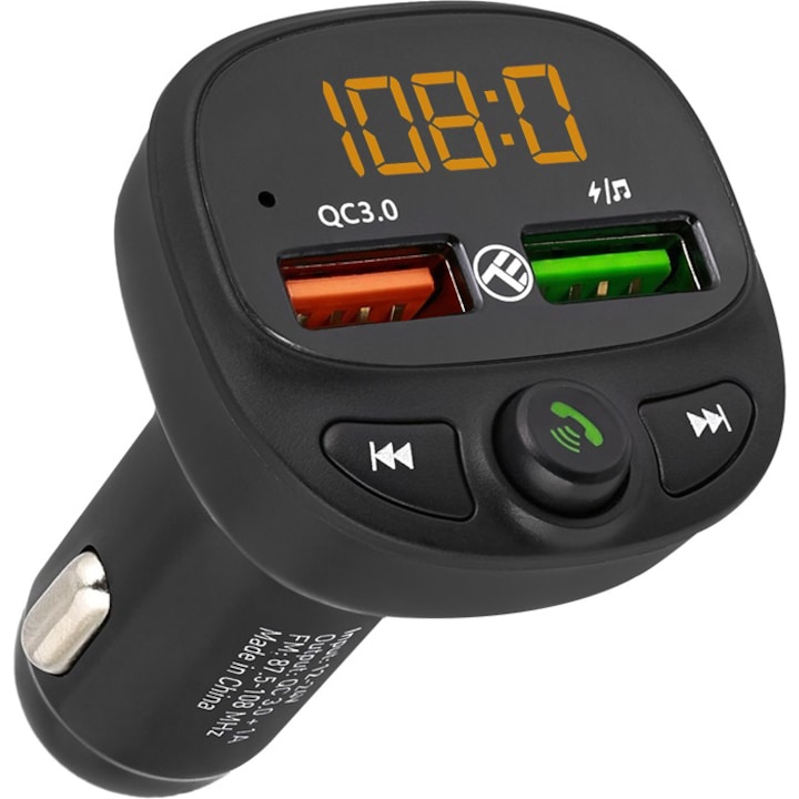Tellur FMT-B7 Bluetooth FM modulátor, USB, microSD, QC 3.0, fekete