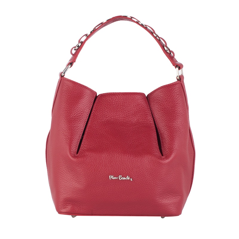 Geanta de umar, de piele naturala, Pierre Cardin, Visiniu