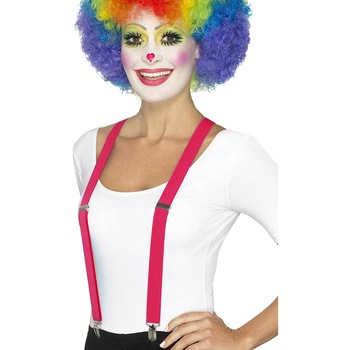 Bretele roz pentru clown, Smiffy, marime unica Bretele roz pentru clown, Smiffy, marime unica