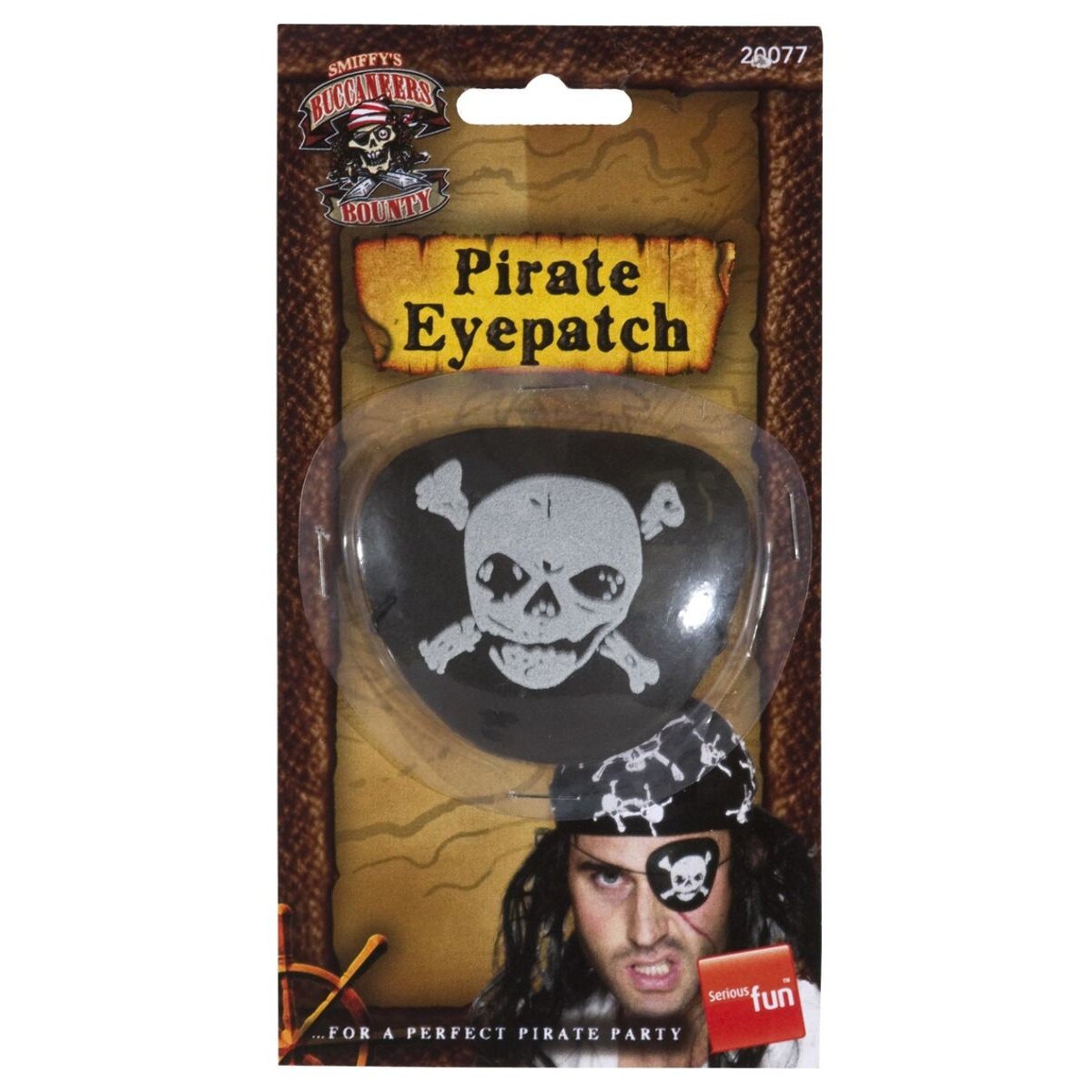 Petic de ochi pentru pirat, cu craniu, Smiffy, marime unica