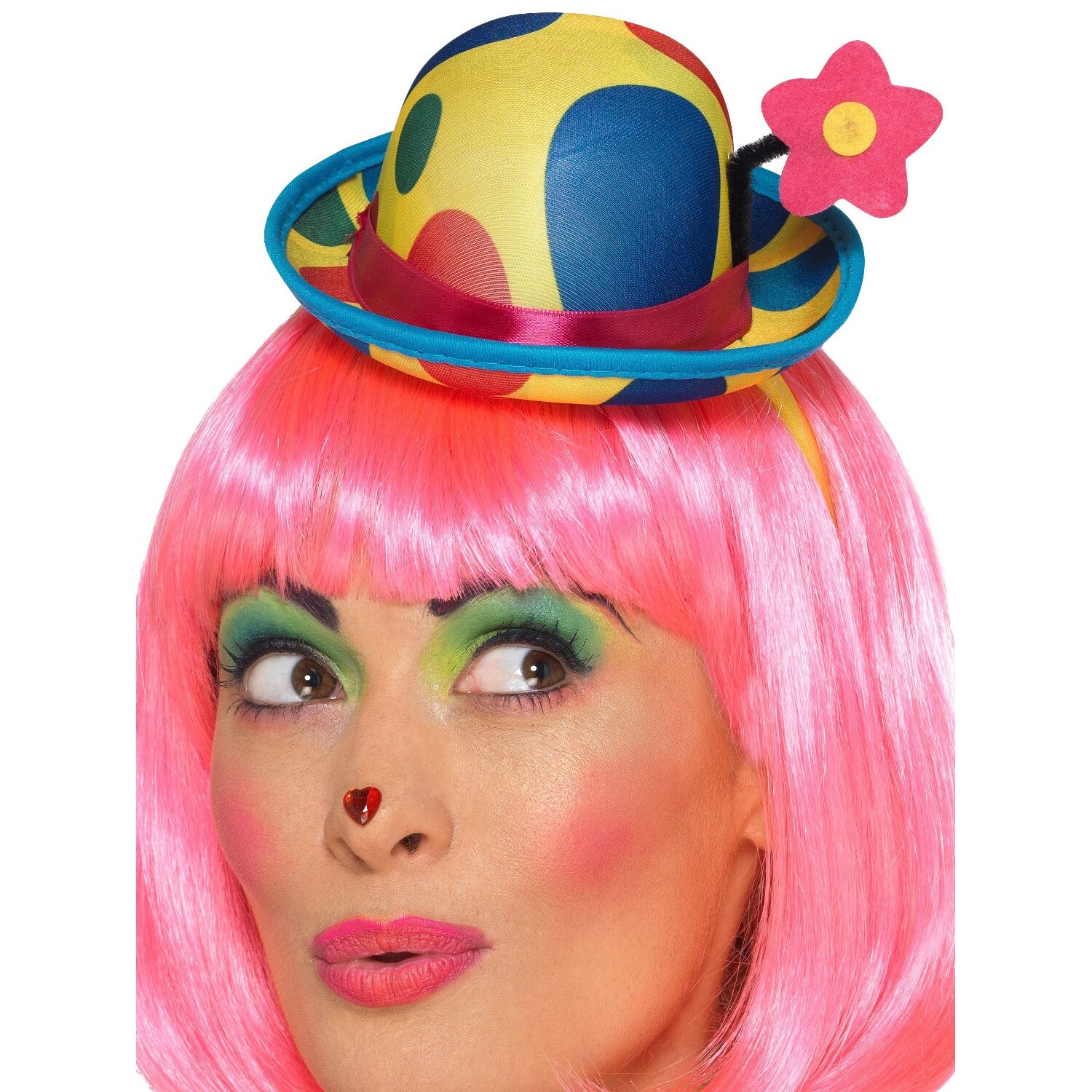 Mini palarie petrecere clown multicolora, Smiffy