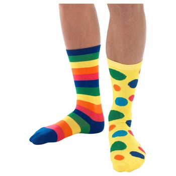 Sosete multicolore clown, Smiffy, marime unica pentru adulti Sosete multicolore clown, Smiffy, marime unica pentru adulti