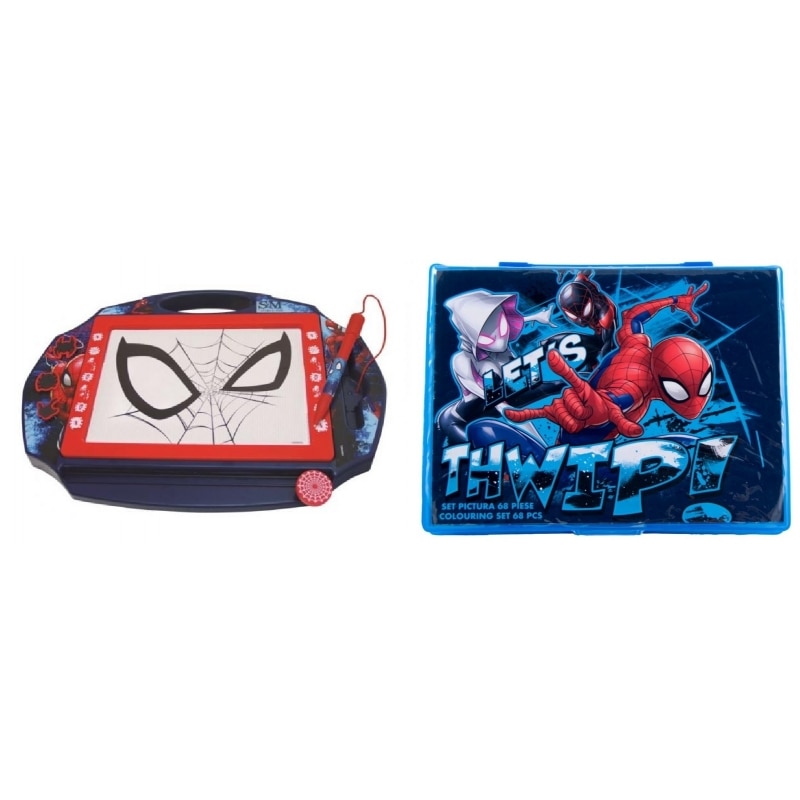 Tabla de Scris SpiderMan Magic Scribbler Mare cu set pictura 68 piese Spiderman