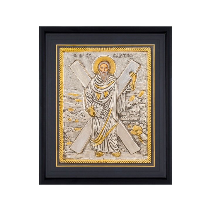 Icoana argintata - rama 34x42 Sfantul Andrei K1100-118