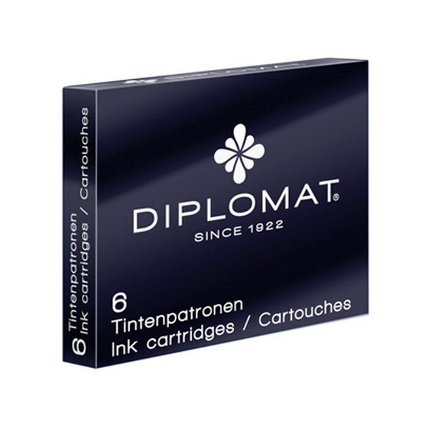 Cartuse cu cerneala neagra Diplomat - set 6 bucati
