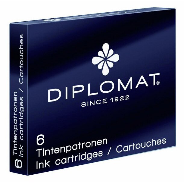 Cartuse cu cerneala albastra Diplomat - set 6 bucati
