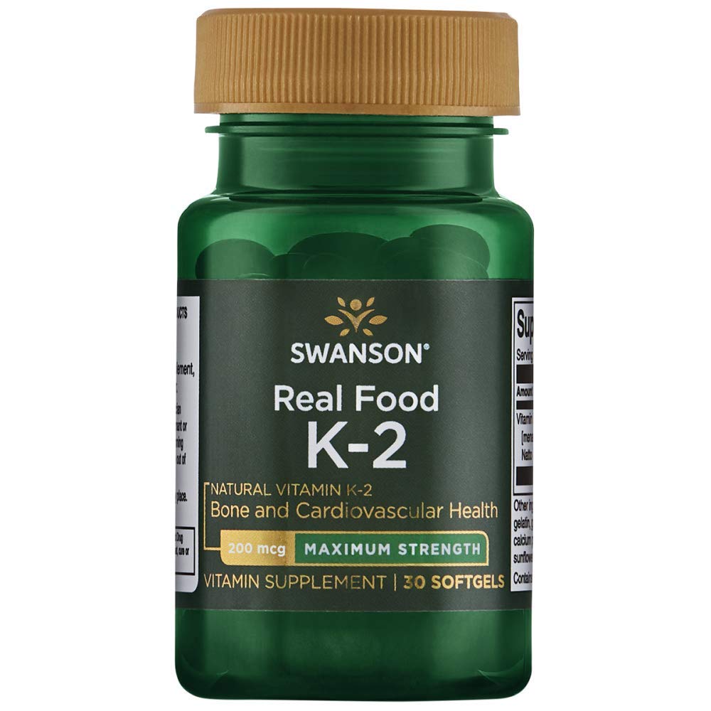 Dietary Supplement SWANSON Vitamin K-2 200mcg (Natural Vitamin K2) 30 Softgel Capsules