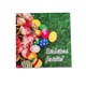 Felicitare Paste "oua multicolore in iarba" 130X130 mm, cu plic verde