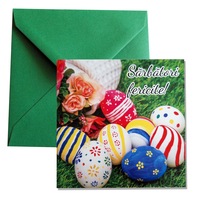felicitare paste quotoua multicolore focusquot 130x130 mm cu plic verde imagen 3_0_
0