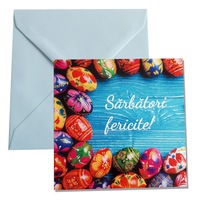 felicitare paste quotoua incondeiate pe fundal albastruquot 130x130 mm cu plic bleu pastel imagen 11_0_
0