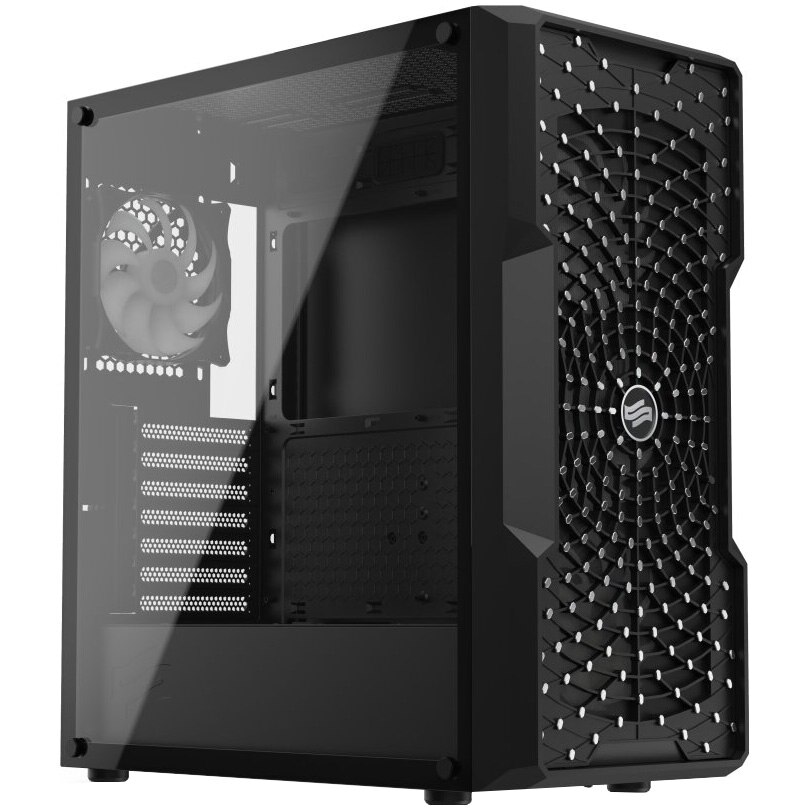 Carcasa SilentiumPC Astrum AT6V TG, Middle Tower, ATX, fara sursa, black