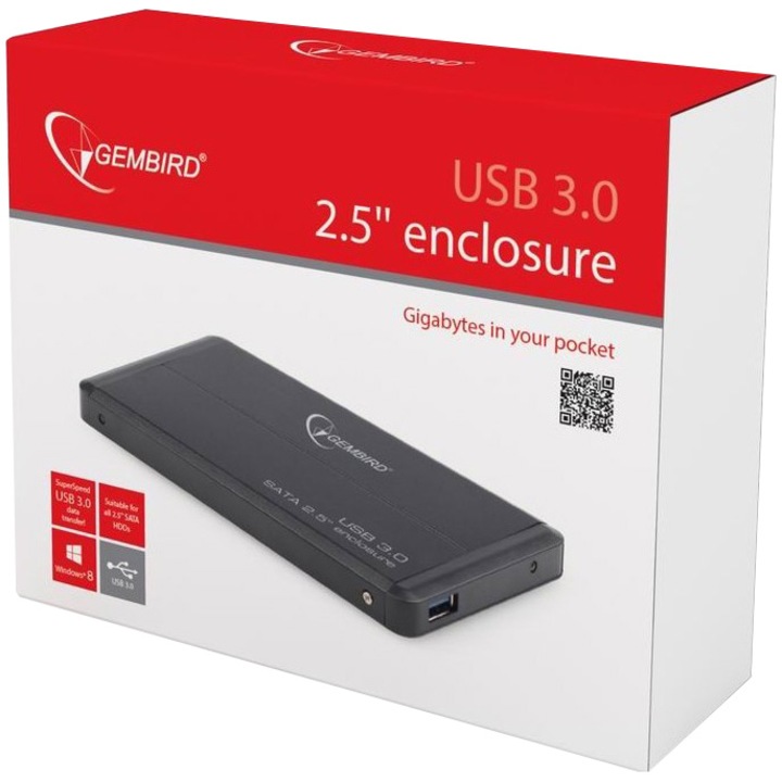 Външен Rack Gembird EE2-U3S-2 Black, 2.5', USB 3.0 - eMAG.bg