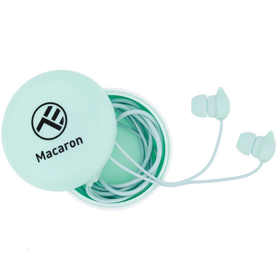 Casti in-ear Macaron Tellur, Cu fir 1.2m, Jack 3.5 mm, Microfon, Albastru