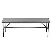 Bancheta tapitata Venturia, en.casa, 130 x 40 x 45 cm, textil/metal, gri inchis/negru