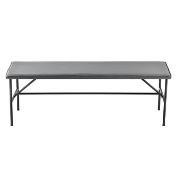 Bancheta tapitata Venturia, en.casa, 130 x 40 x 45 cm, textil/metal, gri inchis/negru Bancheta tapitata Venturia, en.casa, 130 x 40 x 45 cm, textil/metal, gri inchis/negru