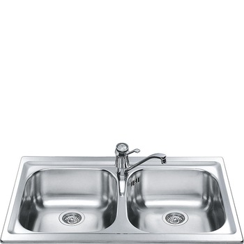 Chiuveta Omni Smeg LXP862, 2 cuve, otel inoxidabil, 90 cm Chiuveta Omni Smeg LXP862, 2 cuve, otel inoxidabil, 90 cm