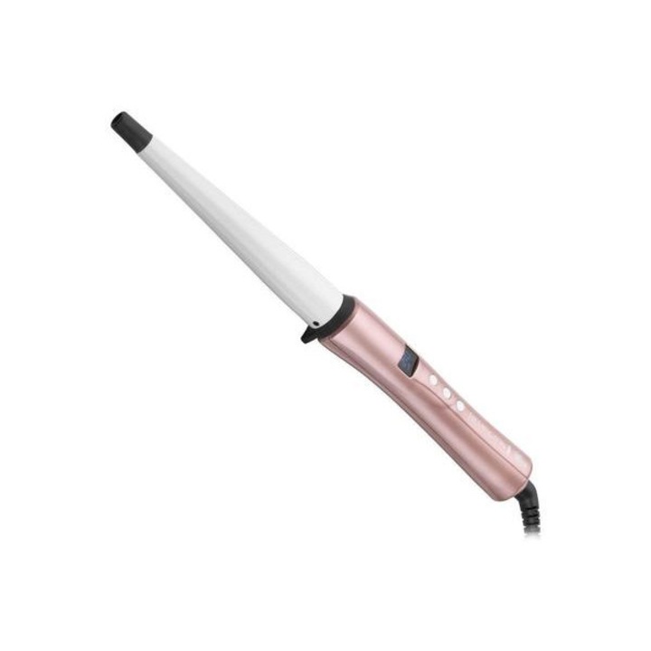 Ondulator electric Remington Rose Luxe , Invelis ceramic Luxury , Tambur conic de 13 - 25 mm , Ecran digital LCD , Temperaturi intre 130ºC-210ºC , Functie oprire automata , Incalzire rapida , Voltaj universal , Alb/Roz