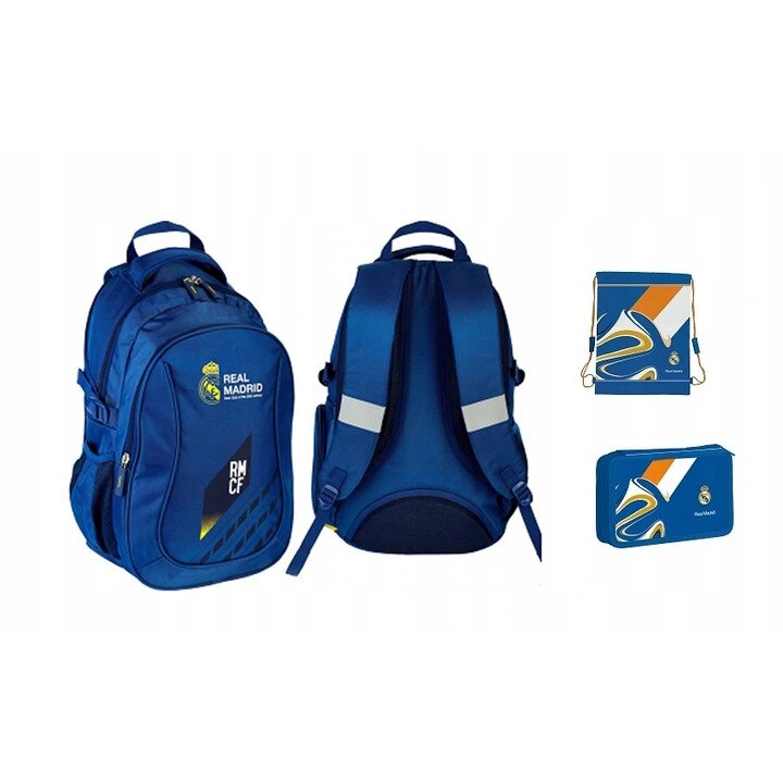 Set rucsac scoala, Real Madrid, sac pentru pantofi, penar, multicolor