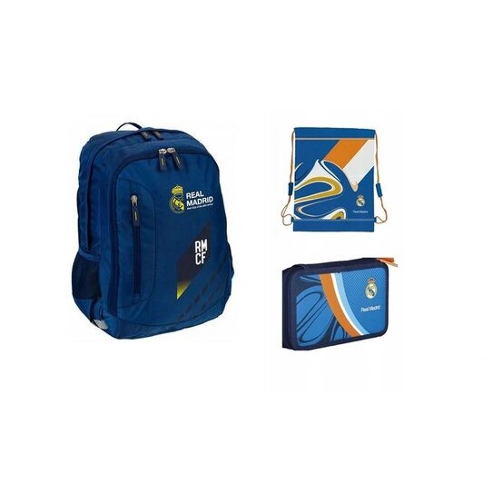 Set rucsac scoala, Real Madrid, penar, sac pentru pantofi, multicolor