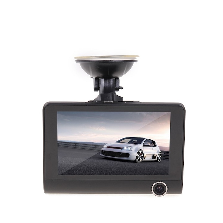 Camera Video Auto Tripla include fata, spate si interior ,Blackbox WDR AIX ,video Full HD 1080 P , Display 4" IPS, Mod Parcare, G Senzor, Detecteaza miscarea, Unghi 170 Grade , culoare negru