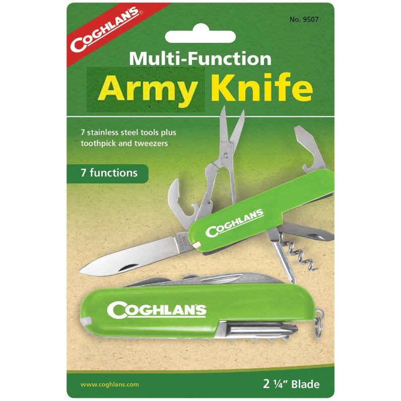 Briceag multifunctional Coghlan's Army, 7 functii, verde