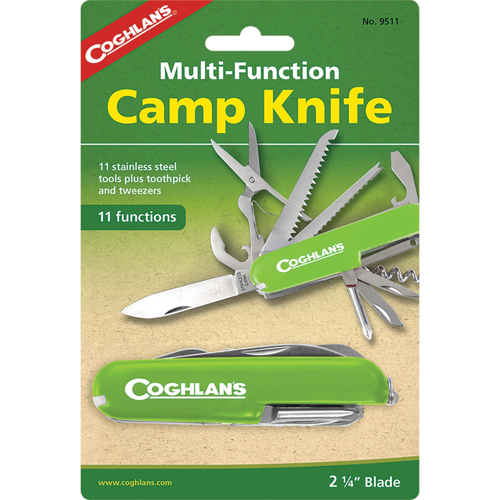 Briceag multifunctional Coghlan's Camp, 11 functii, verde