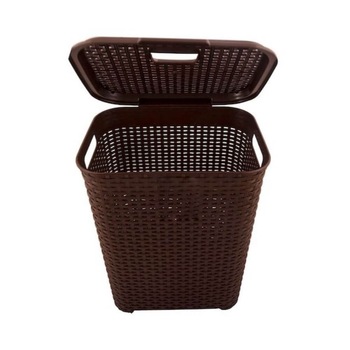 Cos pentru Rufe din Plastic, 40x32.5x50 cm, Capacitate 45L, Culoare Maro Cos pentru Rufe din Plastic, 40x32.5x50 cm, Capacitate 45L, Culoare Maro