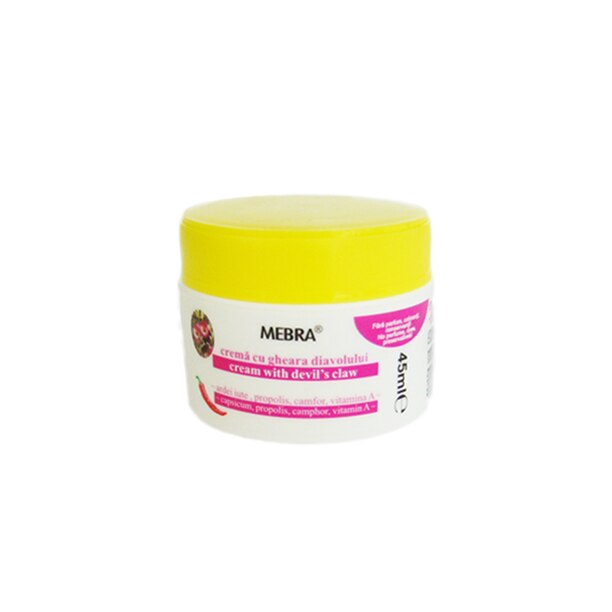 Crema antireumatica cu gheara diavolului, ardei iute si propolis, Mebra, 45 ml