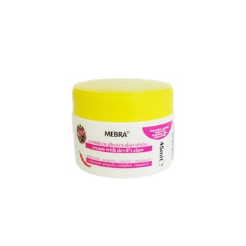 Crema antireumatica cu gheara diavolului, ardei iute si propolis, Mebra, 45 ml Crema antireumatica cu gheara diavolului, ardei iute si propolis, Mebra, 45 ml